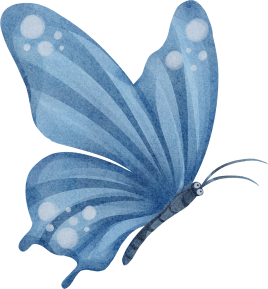 watercolor butterfly blue